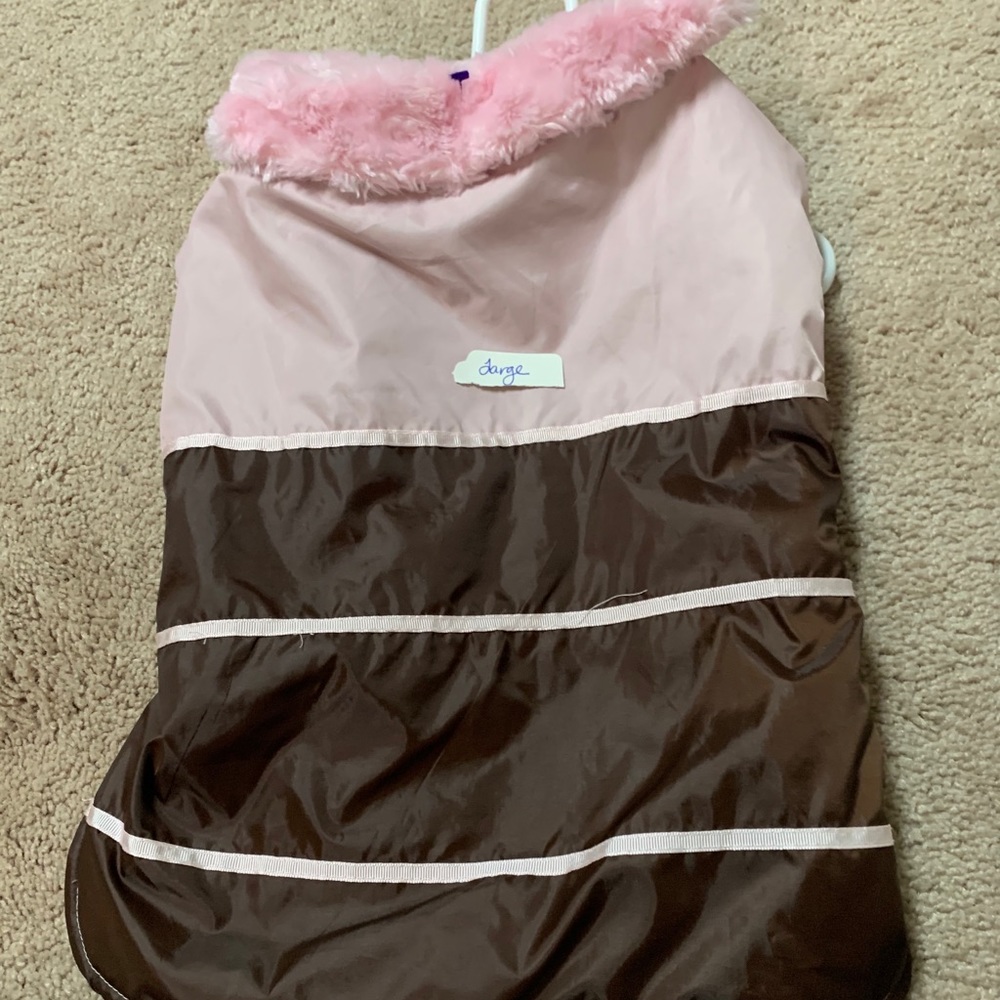 Large Pink and Brown Pet Vest